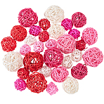 32Pcs 12 Styles Wicker Rattan Balls, Decorative Orbs Vase Fillers, for Craft, Party, Wedding Decoration, Mixed Color, 25~50mm(AJEW-SC0004-28)