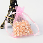 Organza Gift Bags with Drawstring, Wedding Party Christmas Favor Gift Bags, Organza Pouches for Potpourri, Pink, 9x7cm(OP-R016-7x9cm-02)