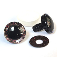 Plastic Safety Craft Eye, with Spacer, PU Sequins Ring, for DIY Doll Toys Puppet Plush Animal Making, Coconut Brown, 20mm(WG85671-12)