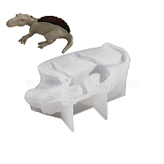 DIY Silicone 3D Dinosaur Figurine Molds, Resin Casting Molds, for UV Resin, Epoxy Resin Craft Making, White, 48x81x33mm(SIMO-PW0017-05B)