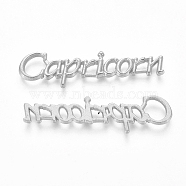 Silver Color Plated Alloy Cabochons, Twelve Constellations, Capricorn, 7~10x15~48x1.5~2mm(PALLOY-WH0068-08S-F)