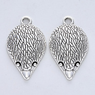Tibetan Style Alloy Pendants, Cadmium Free & Lead Free, Hedgehog, Antique Silver, 36x20.5x6mm, Hole: 3mm, about 100pcs/500g(TIBE-R316-052AS-RS)