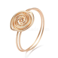 Vortex Flat Round Finger Ring, Brass Wire Wrap Ring for Men Women, Golden, US Size 9(18.9mm)(RJEW-JR00416)