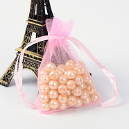 Organza Gift Bags with Drawstring, Jewelry Pouches, Wedding Party Christmas Favor Gift Bags, Pink, 9x7cm(OP-R016-7x9cm-02)