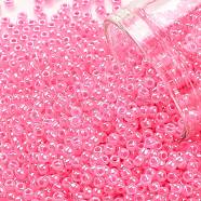TOHO Round Seed Beads, Japanese Seed Beads, (910) Ceylon Hot Pink, 11/0, 2.2mm, Hole: 0.8mm, about 1111pcs/bottle, 10g/bottle(SEED-JPTR11-0910)