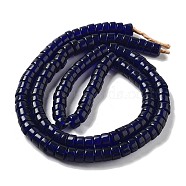 Handmade Nepalese Lampwork Beads, Column, Midnight Blue, 8~8.5x4~6mm, Hole: 1.8mm, about 131pcs/strand, 25.79''(65.5cm)(LAMP-Z008-04D)
