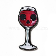 Halloween Printed Acrylic Pendants, Gothic Style Charm, Goblet Pattern, 39x17.5x2.5mm, Hole: 1.8mm(MACR-G061-01A)