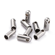 304 Stainless Steel Cord Ends, End Caps, Stainless Steel Color, 7x2.8mm, Hole: 1.2mm, Inner Diameter: 2mm(STAS-H153-03E-P)