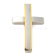 Ion Plating(IP) 304 Stainless Steel Pendants, Cross Charm, Golden & Stainless Steel Color, 39x24.5x7mm, Hole: 5x3mm(STAS-D110-24GP)