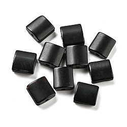 Natural Obsidian Beads, Square, 10x9.5~10x4.5~5mm, Hole: 1.8mm(G-D078-01C)