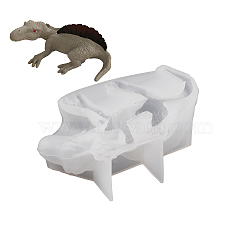 DIY Silicone 3D Dinosaur Figurine Molds, Resin Casting Molds, for UV Resin, Epoxy Resin Craft Making, White, 48x81x33mm(SIMO-PW0017-05B)