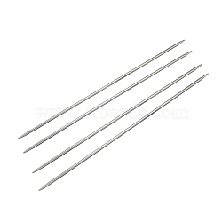 Tarnish Resistant Stainless Steel Double Pointed Knitting Needles(DPNS), Stainless Steel Color, 240x2.0mm, about 4pcs/bag(TOOL-R044-240x2.0mm)