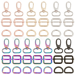 DIY Keychain Making Kit, Including Zinc Alloy Handbag Purse Belt Clasp Clip, Iron D Rings & Adjuster Slides Buckles & Buckles, Mixed Color, 39Pcs/set(FIND-CP0001-36)