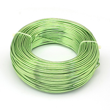 Round Anodized Aluminum Wire, Bendable Metal Craft Wire, for DIY Jewelry Craft Making, Lawn Green, 10 Gauge, 2.5mm, 35m/500g(114.8 Feet/500g)