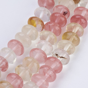 Tigerskin Glass Beads Strands, Rondelle, 8x5~5.5mm, Hole: 0.8mm, about 70pcs/strand, 14.8 inch(37.5cm)