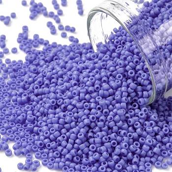 TOHO Round Seed Beads, Japanese Seed Beads, (48LF) Matte Opaque Periwinkle, 15/0, 1.5mm, Hole: 0.7mm, about 3000pcs/bottle, 10g/bottle