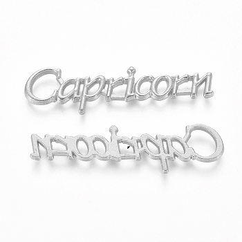 Silver Color Plated Alloy Cabochons, Twelve Constellations, Capricorn, 7~10x15~48x1.5~2mm
