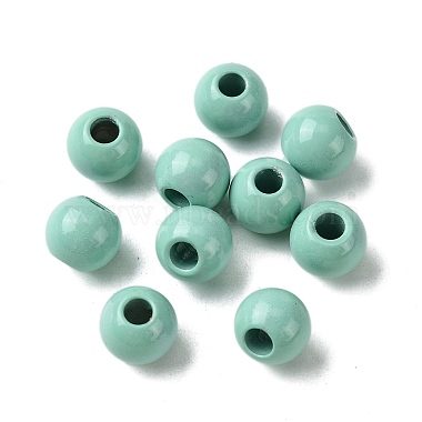 Turquoise Round 202 Stainless Steel Beads