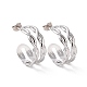 304 Stainless Steel Double Layer C-shape Stud Earrings(EJEW-G326-01P)-1