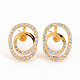 Brass Micro Pave Clear Cubic Zirconia Stud Earring Findings(KK-S240-240-NF)-1