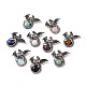 Natural & Synthetic Mixed Gemstone Dome Pendants(G-H281-04)-1