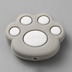 Cat Paw Print Food Grade Eco-Friendly Silicone Focal Beads, Silver, 23.5x28x8.5mm, Hole: 2mm(SIL-WH0012-040E)