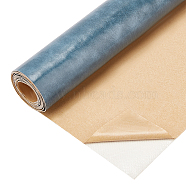 PU Leather Self-adhesive Fabric, Rectangle, Dark Cyan, 135x30x0.1cm(DIY-WH0209-72C)