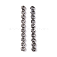 Brass Multi-Strand Links, 10-Hole, Oval, Gunmetal, 44.5x4.5x2.5mm, Hole: 2mm(KK-S376-02B)