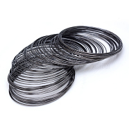 Steel Memory Wire, for Collar Necklace Making, Nickel Free, Gunmetal, 20 Gauge, 0.8mm, 115mm inner diameter, 600 circles/1000g(TWIR-R006-0.8x115-B-NF)