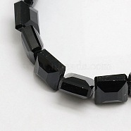 Crystal Glass Square Beads Strands, Faceted, Black, 13x13x8mm, Hole: 1mm, about 25pcs/strand, 12.7 inch(EGLA-F064-01)