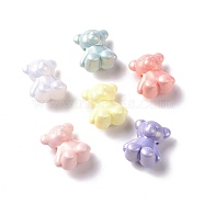 Opaque Acrylic Glitter Beads, Bear, Mixed Color, 18x15x10.5mm, Hole: 3mm(X-OACR-E010-06)
