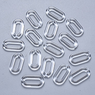 Transparent Acrylic Linking Rings, Quick Link Connectors, For Jewelry Cable Chains Making, Oval, Clear, 20.5x11x3mm, Inner Diameter: 13.5x4mm, about 1200pcs/500g(TACR-T018-01)