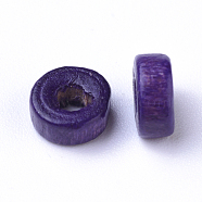 Wood Beads, Dyed, Column, Purple, 5.5~6.5x2.5mm, Hole: 1.5~2mm, about 16000pcs/1000g(WOOD-WH0021-20A)