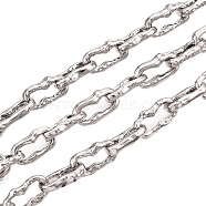 Alloy Link Chains, Unwelded, Oval, with Spool, Platinum, 13.5x7.5x3mm, about 3.28 Feet(1m)/Roll(LCHA-T001-16P)