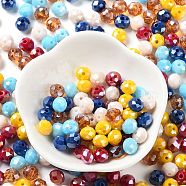 Glass Beads, Faceted, Rondelle, Mixed Color, 8x6mm, Hole: 1mm, about 1210pcs/500g(EGLA-A034-LM8mm-30)