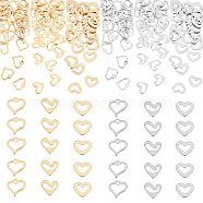 180Pcs 6 Style 201 Stainless Steel Charms, Laser Cut, Hollow, Heart, Mixed Color, 7~11x10~11x0.5~1mm, Hole: 1~1.4mm, 30pcs/style(STAS-UN0031-55)