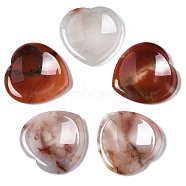 Natural Agate Thumb Worry Stone, Pocket Palm Stones, for Healing Reiki Stress Relief, Heart Shape, 39~40x39~40x5~6mm(G-N0325-01-04)