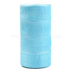 Sheer Organza Ribbon, Wide Ribbon for Wedding Decorative, Light Sky Blue, 2 inch(50mm), 50yards/roll(45.72m/roll), 4 rolls/group, 200 yards/group(182.88m/group)(RS50MMY-062)