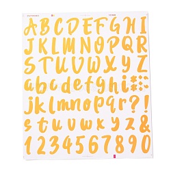 Number & Alphabet & Sign PVC Waterproof Self-Adhesive Sticker, for Gift Cards Decoration, Orange, 21.5x18.5x0.02cm, Tags: 5~26x5~20mm, 72pcs/sheet(DIY-I073-04D)