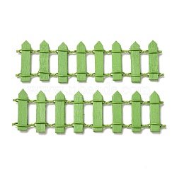 Miniature Fairy Garden Fence, DIY Wood Picket Fence Mini Ornament for Dollhouse, Decorative Fence Fencing for Outdoor or House Decor, Yellow Green, 101~110x28~29x4.5~5mm(AJEW-Z005-01E)