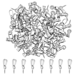 70Pcs 304 Stainless Steel Screw Eye Peg Bails, Stainless Steel Color, 14mm, Hole: 6x3mm, Pin: 1.3mm(STAS-DC0015-34)