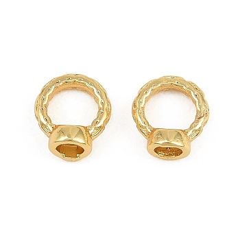 Brass Wire Guardians, Ring, Rack Plating, Long-Lasting Plated, Lead Free & Cadmium Free, Real 18K Gold Plated, 8x7x4mm, Hole: 12mm