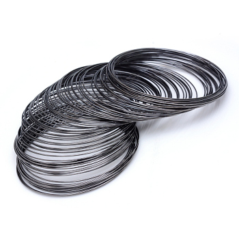 Steel Memory Wire, for Collar Necklace Making, Nickel Free, Gunmetal, 20 Gauge, 0.8mm, 115mm inner diameter, 600 circles/1000g