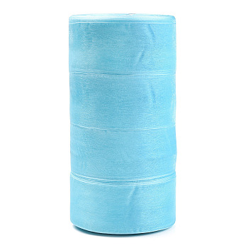 Sheer Organza Ribbon, Wide Ribbon for Wedding Decorative, Light Sky Blue, 2 inch(50mm), 50yards/roll(45.72m/roll), 4 rolls/group, 200 yards/group(182.88m/group)