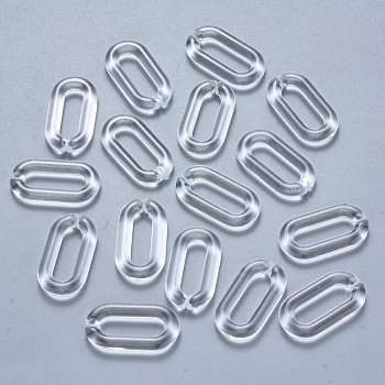 Transparent Acrylic Linking Rings, Quick Link Connectors, For Jewelry Cable Chains Making, Oval, Clear, 20.5x11x3mm, Inner Diameter: 13.5x4mm, about 1200pcs/500g