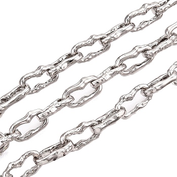 Alloy Link Chains, Unwelded, Oval, with Spool, Platinum, 13.5x7.5x3mm, about 3.28 Feet(1m)/Roll