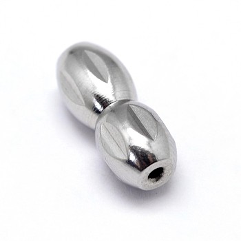 304 Stainless Steel Screw Clasps, Stainless Steel Color, 12x5mm, Hole: 0.6mm