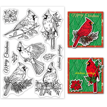 PVC Plastic Stamps, for DIY Scrapbooking, Photo Album Decorative, Cards Making, Stamp Sheets, Bird Pattern, 16x11x0.3cm