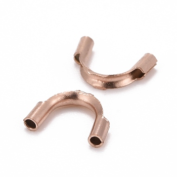 Ion Plating(IP) 316 Stainless Steel Wire Guardian and Protectors, Long-Lasting Plated, Rose Gold, 4.5x7.5x1.5mm, Hole: 0.6mm