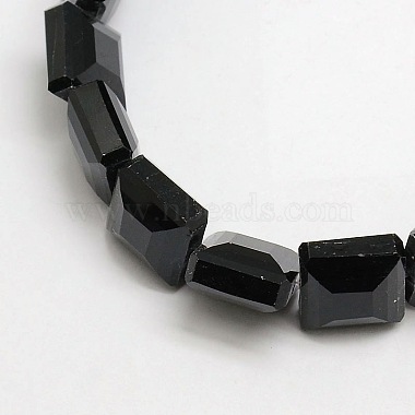 13mm Black Square Glass Beads